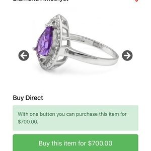 Purple amethyst ring size 7